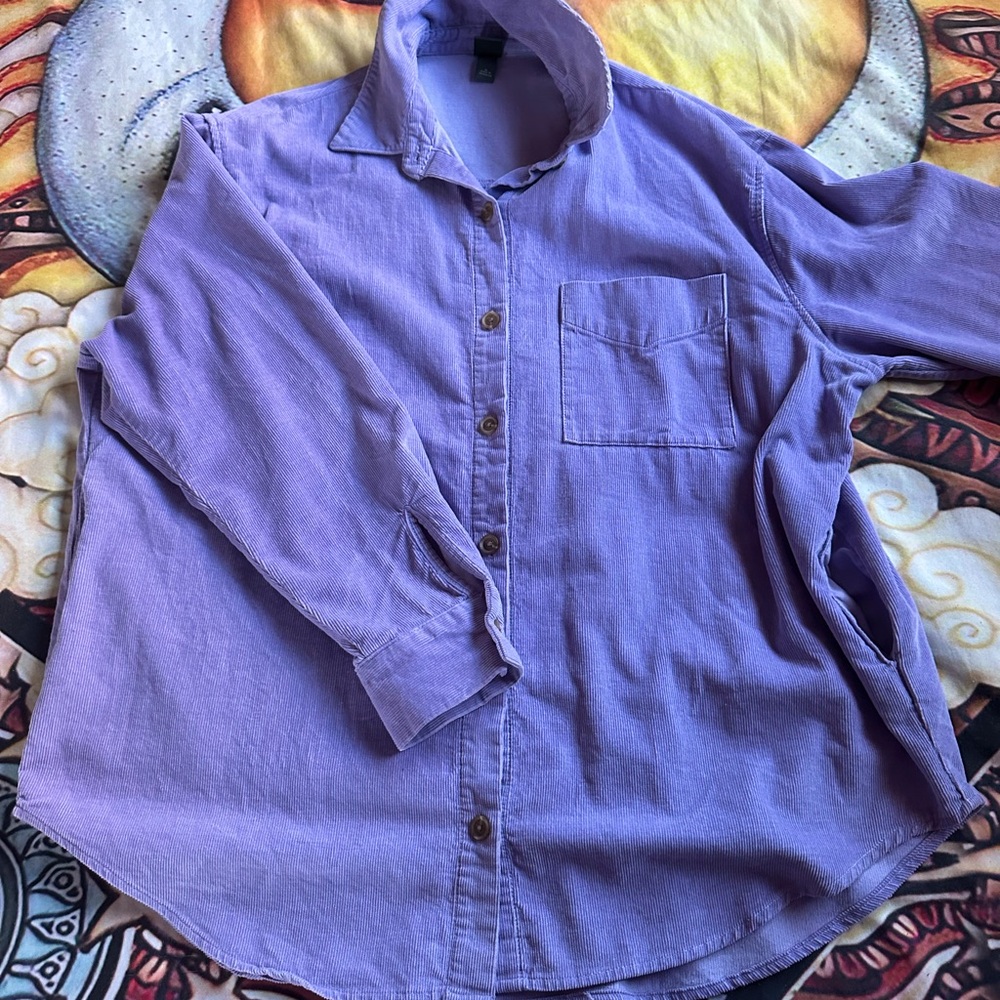 Wild Fable Lavender Corduroy Button Up